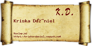 Kriska Dániel névjegykártya